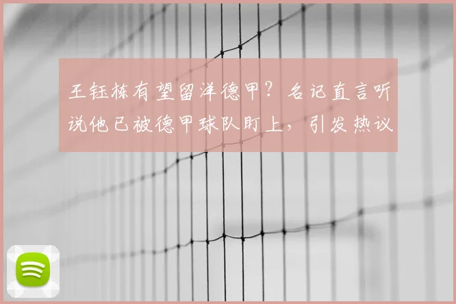 王钰栋有望留洋德甲?名记直言听说他已被德甲球队盯上,引发热议